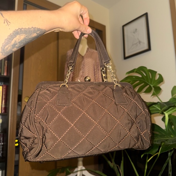 Vera Bradley Brown Quilted Mini Bag - Picture 2 of 7